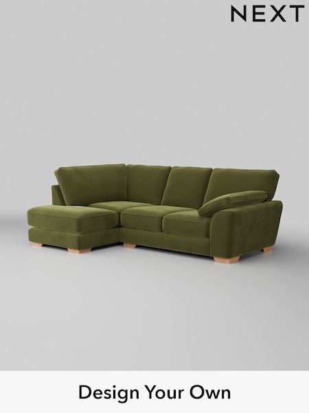 Plush Velvet Easy Clean/Mid Olive Green Stamford Grand Relaxed Sit (W44887) | £2,375