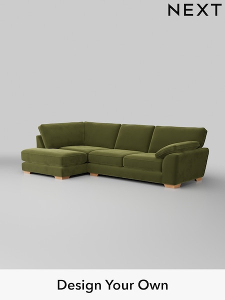 Plush Velvet Easy Clean/Mid Olive Green Stamford Grand Relaxed Sit (W44887) | £2,525