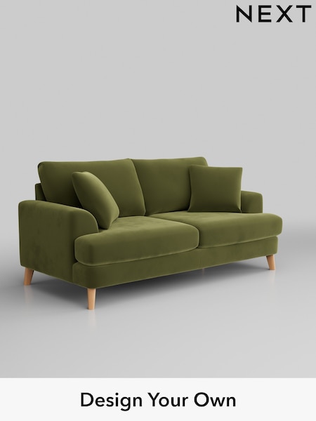 Plush Velvet Easy Clean/Mid Olive Green Parker (W44888) | £1,375