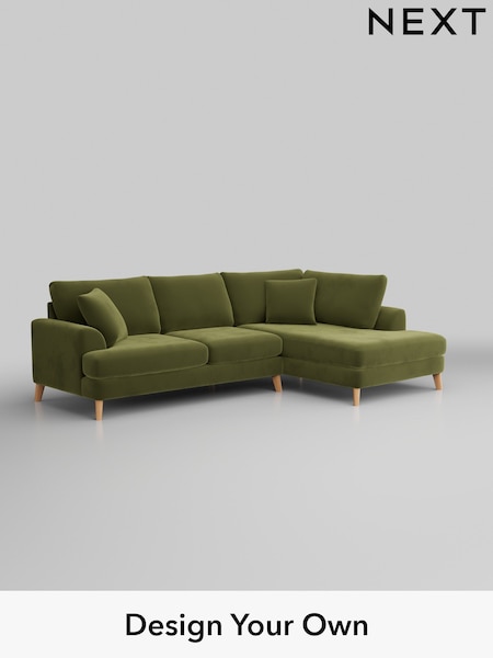 Plush Velvet Easy Clean/Mid Olive Green Parker (W44888) | £2,250