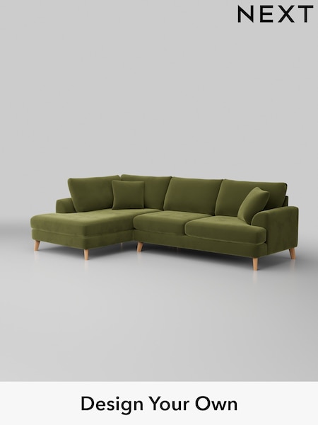 Plush Velvet Easy Clean/Mid Olive Green Parker (W44888) | £2,350