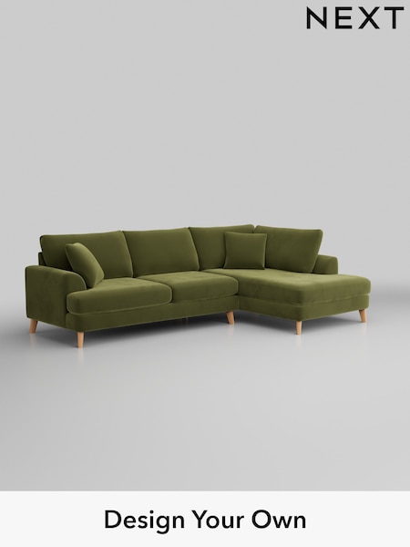 Plush Velvet Easy Clean/Mid Olive Green Parker (W44888) | £2,350