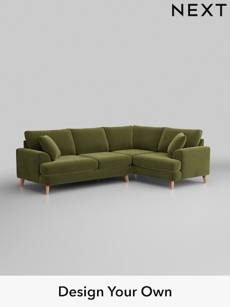 Plush Velvet Easy Clean/Mid Olive Green Parker (W44888) | £2,325