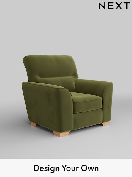 Plush Velvet Easy Clean/Mid Olive Green Stamford Highback (W44889) | £799