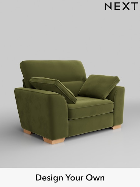 Plush Velvet Easy Clean/Mid Olive Green Stamford Highback (W44889) | £899