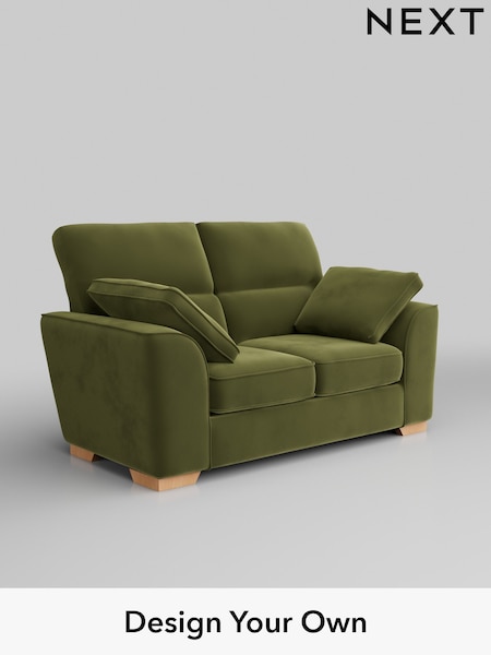 Plush Velvet Easy Clean/Mid Olive Green Stamford Highback (W44889) | £1,099