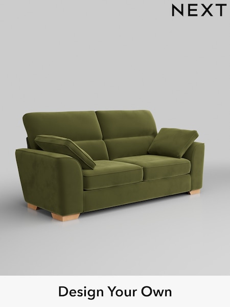 Plush Velvet Easy Clean/Mid Olive Green Stamford Highback (W44889) | £1,299