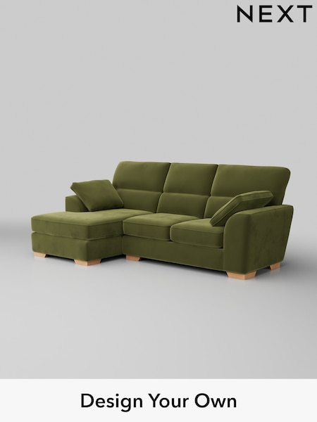 Plush Velvet Easy Clean/Mid Olive Green Stamford Highback (W44889) | £1,875