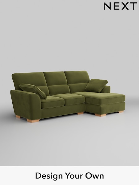 Plush Velvet Easy Clean/Mid Olive Green Stamford Highback (W44889) | £1,875