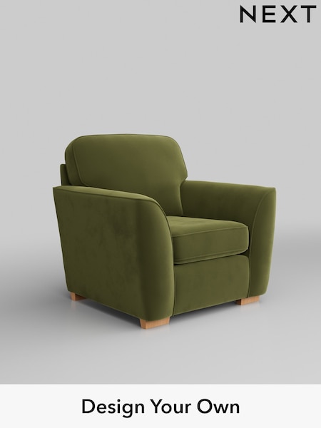 Plush Velvet Easy Clean/Mid Olive Green Malvern (W44890) | £625