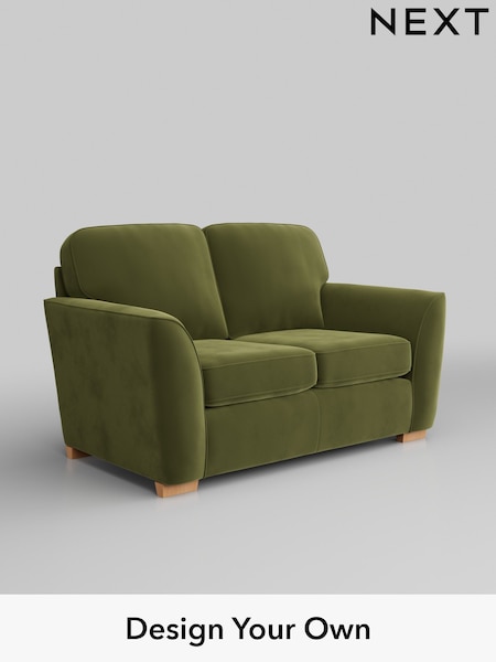 Plush Velvet Easy Clean/Mid Olive Green Malvern (W44890) | £875