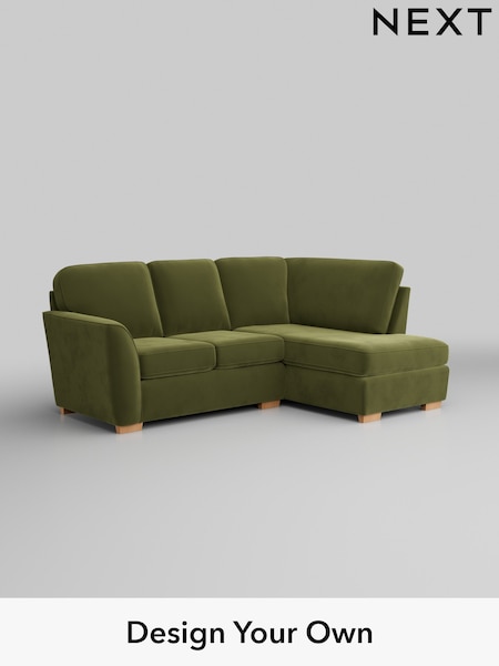 Plush Velvet Easy Clean/Mid Olive Green Malvern (W44890) | £1,350