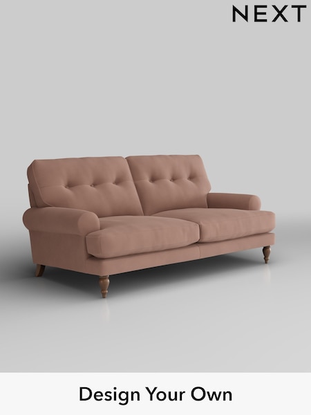 Plush Velvet Easy Clean/Mid Natural Erin Buttoned Back Deep Sit (W44895) | £1,275