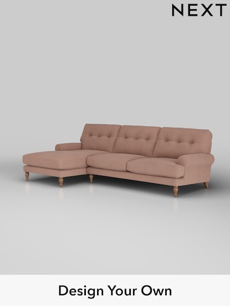 Plush Velvet Easy Clean/Mid Natural Erin Buttoned Back Deep Sit (W44895) | £1,975