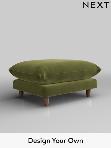 Plush Velvet Easy Clean/Mid Olive Green Noa Deep Relaxed Sit (W44896) | £525