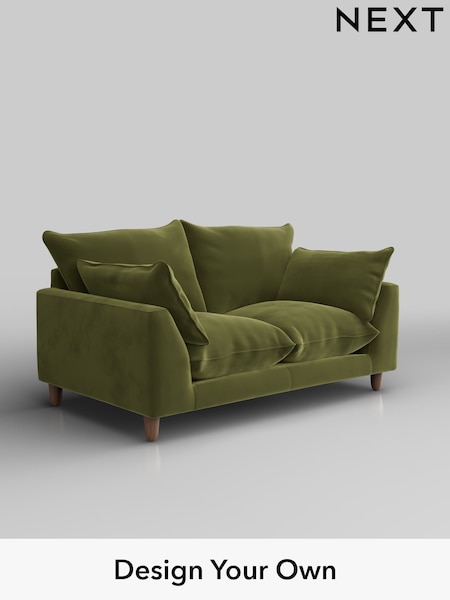 Plush Velvet Easy Clean/Mid Olive Green Noa Deep Relaxed Sit (W44896) | £1,075
