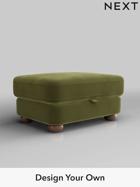 Plush Velvet Easy Clean/Mid Olive Green Jasmine (W44899) | £499