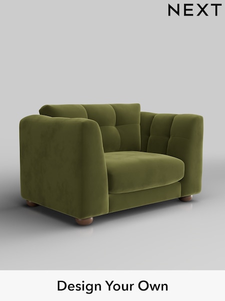 Plush Velvet Easy Clean/Mid Olive Green Jasmine (W44899) | £1,175