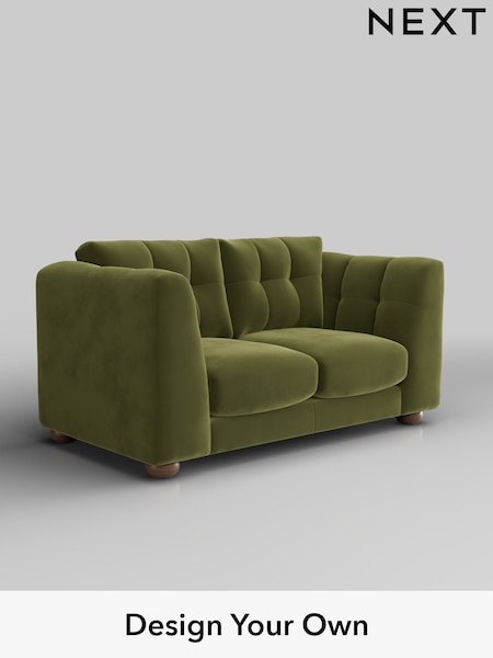 Plush Velvet Easy Clean/Mid Olive Green Jasmine (W44899) | £1,275