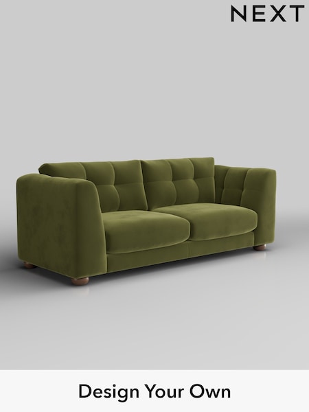 Plush Velvet Easy Clean/Mid Olive Green Jasmine (W44899) | £1,475