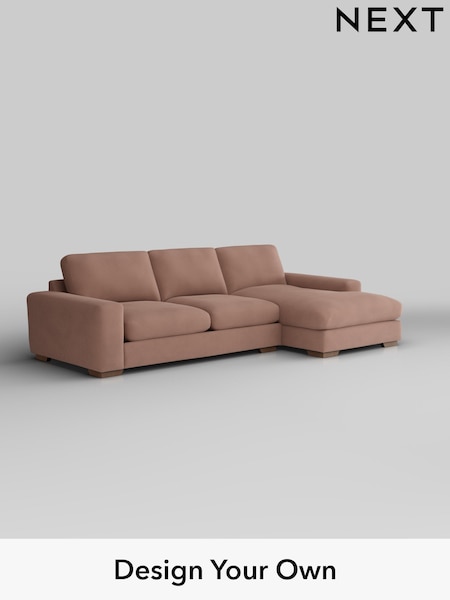 Plush Velvet Easy Clean/Mid Natural Houghton Deep Relaxed Sit (W44905) | £2,325