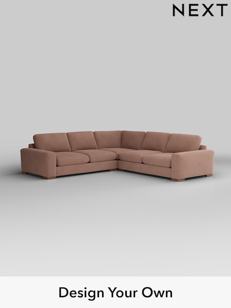 Plush Velvet Easy Clean/Mid Natural Houghton Deep Relaxed Sit (W44905) | £2,925