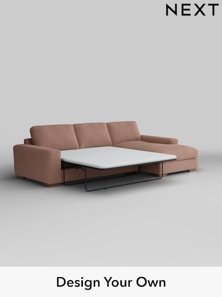 Plush Velvet Easy Clean/Mid Natural Houghton Deep Relaxed Sit (W44905) | £2,825