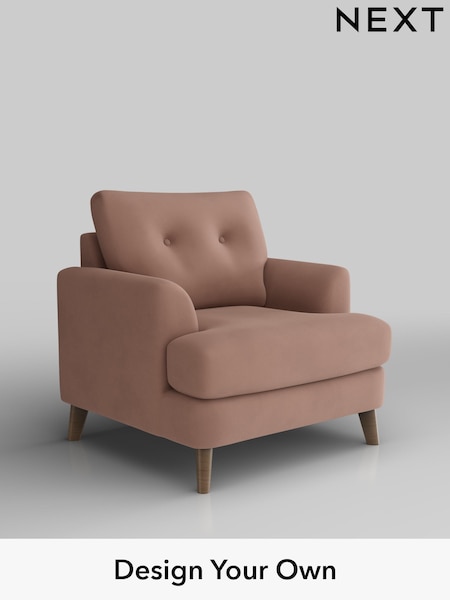 Plush Velvet Easy Clean/Mid Natural Parker Buttoned Back (W44910) | £925