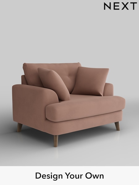 Plush Velvet Easy Clean/Mid Natural Parker Buttoned Back (W44910) | £1,025