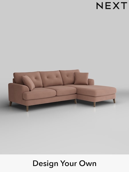 Plush Velvet Easy Clean/Mid Natural Parker Buttoned Back (W44910) | £2,199