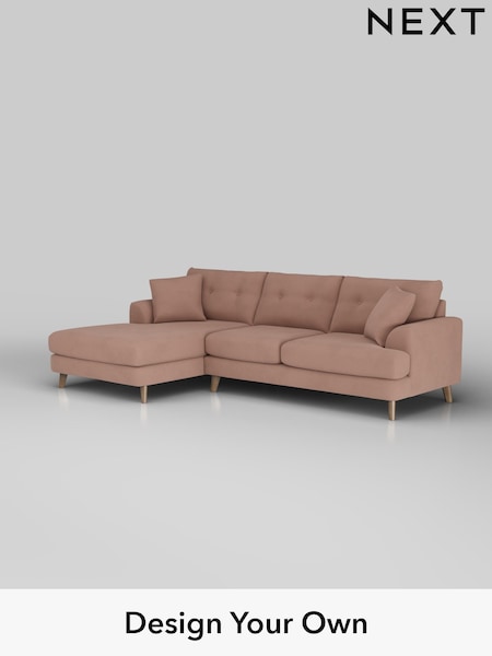 Plush Velvet Easy Clean/Mid Natural Parker Buttoned Back (W44910) | £2,350