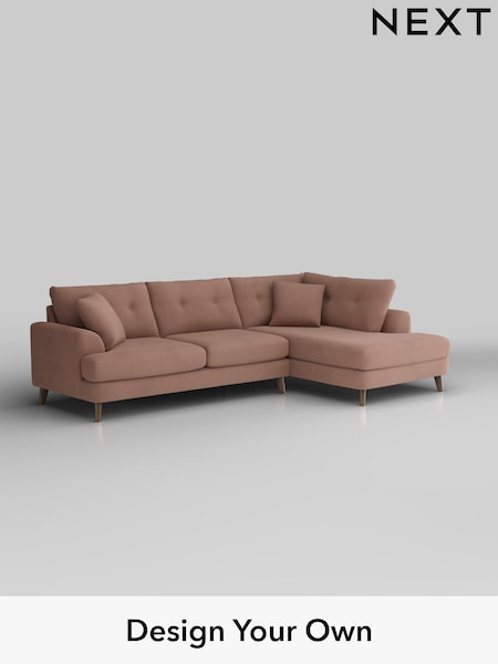 Plush Velvet Easy Clean/Mid Natural Parker Buttoned Back (W44910) | £2,425
