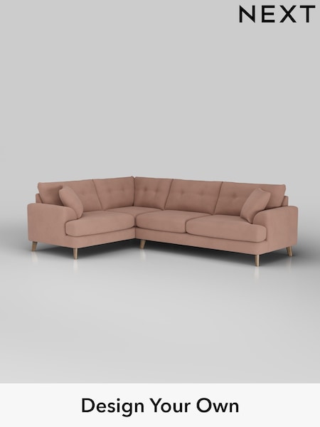 Plush Velvet Easy Clean/Mid Natural Parker Buttoned Back (W44910) | £2,475