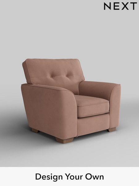 Plush Velvet Easy Clean/Mid Natural Stamford Buttoned Back (W44915) | £799