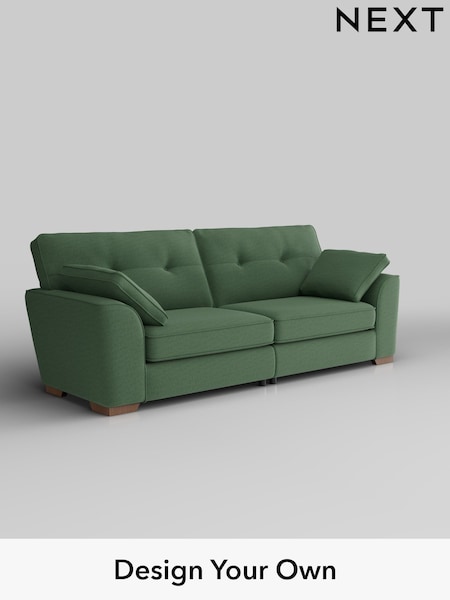 Relaxed Linen Look/Dark Green Stamford Buttoned Back (W44927) | £1,399