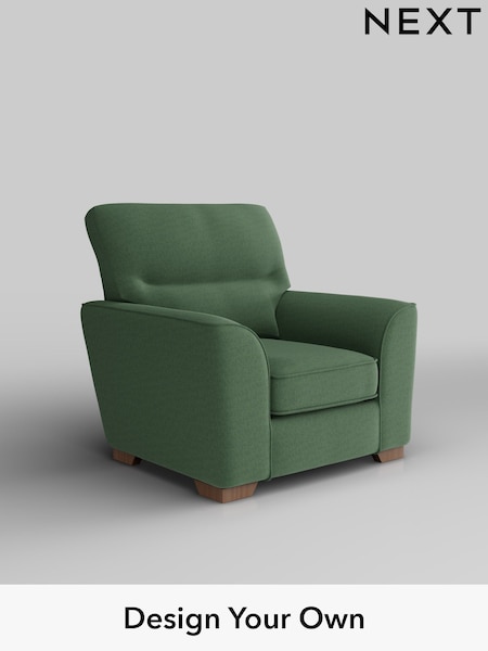 Relaxed Linen Look/Dark Green Stamford Highback (W44928) | £799