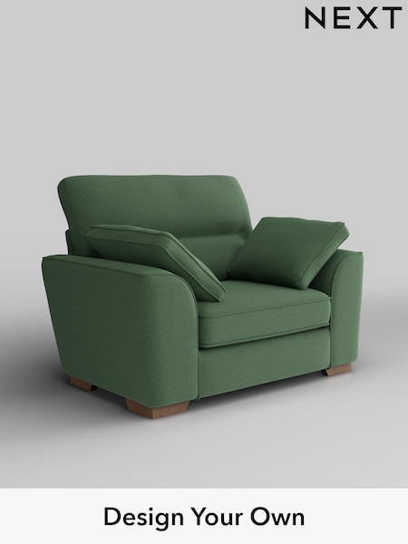 Relaxed Linen Look/Dark Green Stamford Highback (W44928) | £899