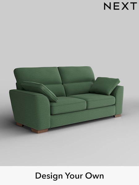 Relaxed Linen Look/Dark Green Stamford Highback (W44928) | £1,299