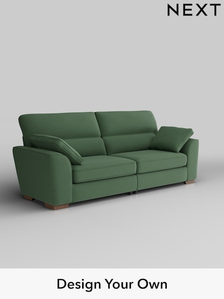 Relaxed Linen Look/Dark Green Stamford Highback (W44928) | £1,399