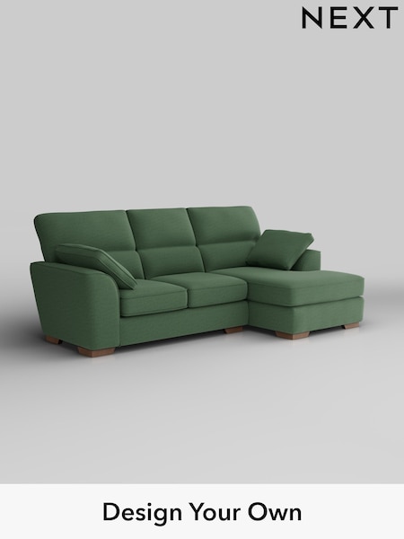 Relaxed Linen Look/Dark Green Stamford Highback (W44928) | £1,875