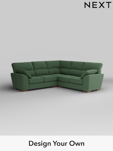 Relaxed Linen Look/Dark Green Stamford Highback (W44928) | £2,425
