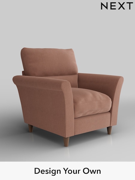 Relaxed Linen Look/Light Rust Brown Hartley Highback Relaxed Sit (W44938) | £875