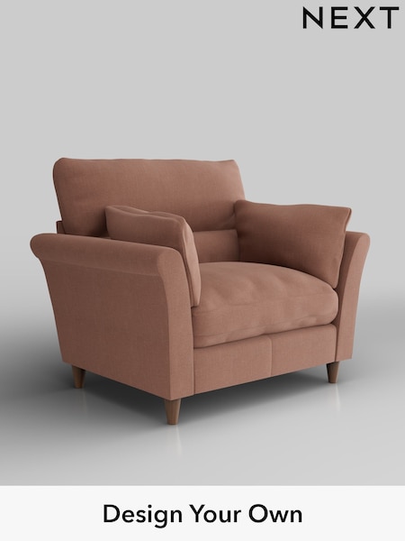 Relaxed Linen Look/Light Rust Brown Hartley Highback Relaxed Sit (W44938) | £975