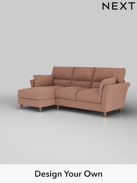 Relaxed Linen Look/Light Rust Brown Hartley Highback Relaxed Sit (W44938) | £1,950
