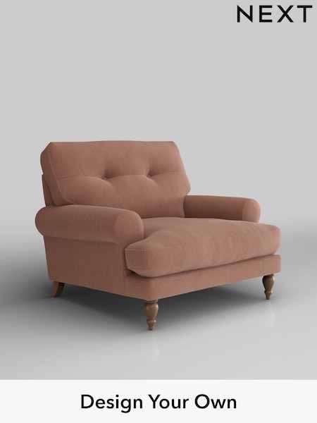 Relaxed Linen Look/Light Rust Brown Erin Buttoned Back Deep Sit (W44939) | £875