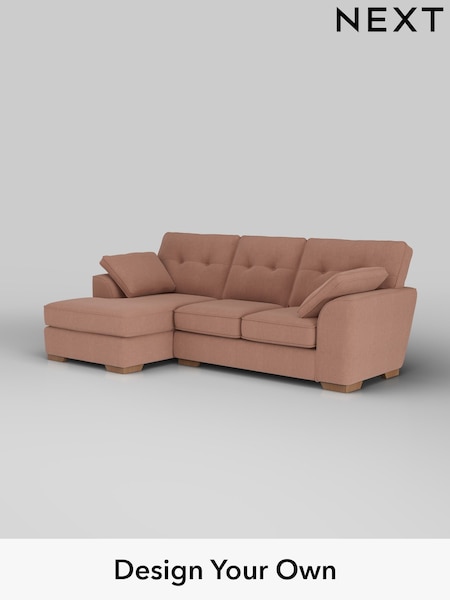 Relaxed Linen Look/Light Rust Brown Stamford Buttoned Back (W44943) | £1,875