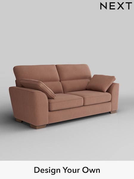 Relaxed Linen Look/Light Rust Brown Stamford Highback (W44948) | £1,299