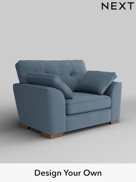 Relaxed Linen Look/Mid Blue Stamford Buttoned Back (W44971) | £899