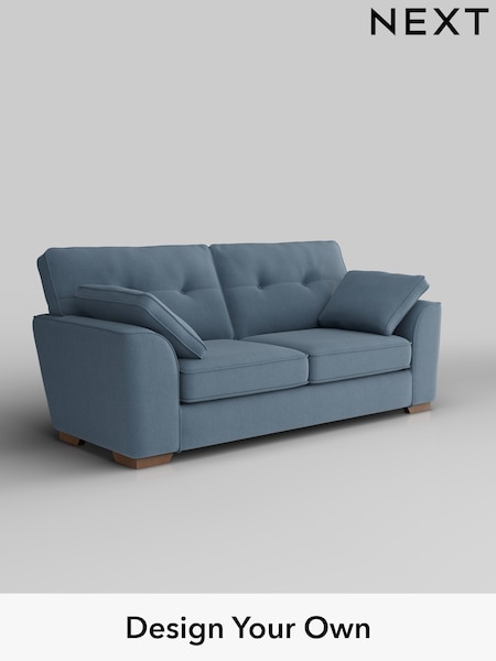 Relaxed Linen Look/Mid Blue Stamford Buttoned Back (W44971) | £1,299