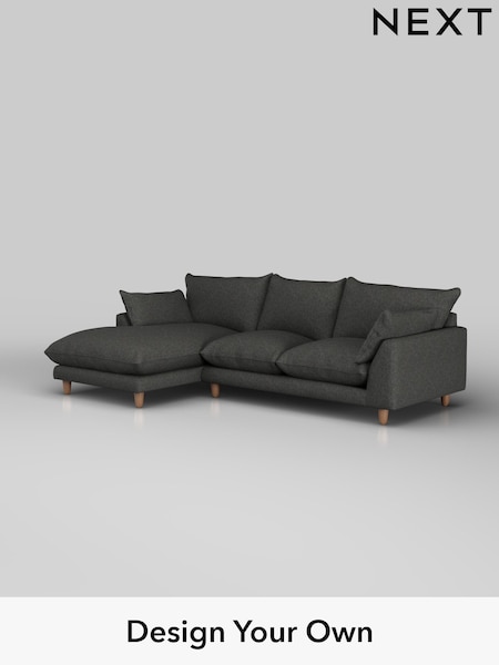 Tweedy Blend Easy Clean/Charcoal Grey Noa Deep Relaxed Sit (W45027) | £1,775